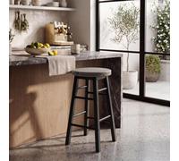 Black Wooden Revolving Bar Stool Kitchen Breakfast Seat Dining Furniture