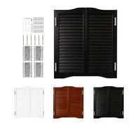 Black Wooden Swing Door Interior Bar Door Double Leaf Divider for Kitchen Hallway & Pub 90cm High x 132cm WideStylish & Versatile Design