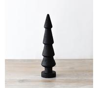 Black Wooden Tree Ornament, 30cm Nordic Style Christmas Decor, Matte Finish