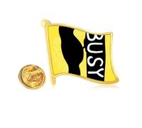 Black Woodpecker Animal Outline Natural Golden Metal Flag Lapel Pin Badge