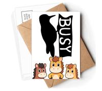 Black Woodpecker Animal Outline Natural Postcards Envelopes Cards Mailing Year Horse