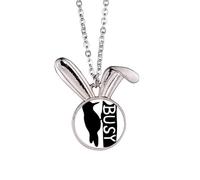 Black Woodpecker Animal Outline Natural Rabbit Necklace Pendant Bunny Animal Jewelry Gift
