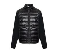 Black Wool Cardigan with Quilted Nylon Front - male - Moncler - Winter Jackets - Black - 2XL - Jackets 2XL