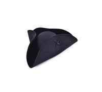 Bristol Novelty BH653 Pirate Tricorn | Wool Felt | 1 Piece | Black | One Size - Adult Hat, Unisex