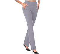 Black Work Trousers Ladies Bootcut Leggings Womens Elasticated Waist Trousers Ladies Black Trousers Smart Trousers for Women UK Womens Work Trousers Wide Leg Petite Yoga 29 Leg Pants for Women UK