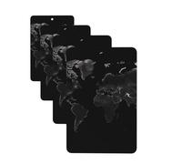 Black World Map Car Air Freshener Cards for Women Men 4 Pack Cute Car Accessories Long Lasting Scent Car Diffuser Hanging Auto Aromatherapy Tablets Car Fresheners Gifts