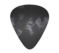 Black World Map Guitar Plectrums Classical Triangle Bass Acoustic And Electric Guitar Plectrums For Guitarists 12 Pieces