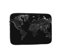 Black World Map Laptop Case 10 inch, Shockproof Protective Computer Sleeve Cover Water Resistant Laptop Bag Carrying Tablet Cover Briefcase Handbags Gifts for Men Women