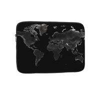 Black World Map Laptop Sleeve Bag 12 Inch Waterproof Shockproof Laptop Case Bag Lightweight Tablet Travel Cover Computer Skin Bag Tablet Carrying Case