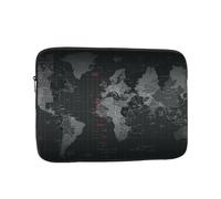 Black World Map Laptop Sleeve Bag 13 Inch Waterproof Shockproof Laptop Case Bag Lightweight Tablet Travel Cover Computer Skin Bag Tablet Carrying Case