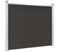 Black WPC Garden Fence Panel, 180x146 cm Outdoor Privacy Barrier, Durable Wood-Plastic Composite, Easy Modular Installation for Pet and Yard Security