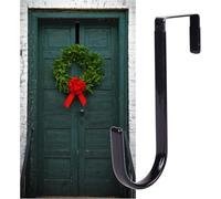 Black Wreath Hanger - Strong Bearing Fall Wreath Christmas Halloween Decorations Carbon Steel Wreath Door Hook 5" Height Wreath Hangers, Home Décor Accents,Black Carbon Steel,Wreath Door Hanger