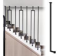 Black Wrought Iron Baluster Spindles for Indoor Attic Steps 72.8in Height Railing Post for irs Modern Strong Support Easy at
