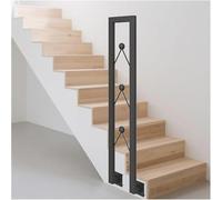Black Wrought Iron Handrail - U-Shaped Stair Railing for Attics/Basements/Garages 50cm (20 in) Indoor Safety Guard Rail Wall-Mounted Handrail