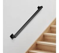 Black Wrought Iron Handrail1m Indoor & OutdoorRailing Kit with Square Supports Durable Metal Balustrade for Steps 110cm/3.6ft Length Strong & Stylish