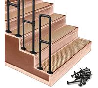 Black Wrought Iron il for Outdoor Steps -Transitional Stair Railing for Indoor/Outdoor Use - Supports Up to 200kg - Stylish Garden Safety Solution