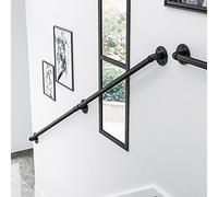 Black Wrought Iron ils for Indoor & Outdoor Stairs 1-6 Meters Durable Wall-Mounted Railing Kit for Steps Modern Design Easy Installation Safety Support