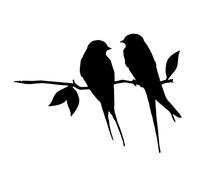 Black Wrought Iron Metal Bird Ornament on Branch Animal Garden | Garden Decoration