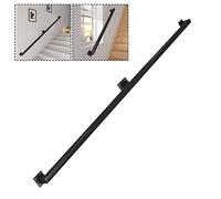 Black Wrought Iron Railing for Indoor/Outdoor Stairs 1m to 6m Lengths Wall-Mount Brackets Safety Bar 16ft/480cm il Support System