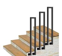 Black Wrought Iron Stair Handrail for Outdoor Steps UShaped Railing Side Mount Garden Staircase Indoor/Outdoor Porch Railing 3.3 ft Length