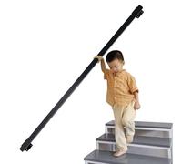 Black Wrought Iron Stair il 30cm-600cm, 390cm Industrial Metal Railing for Indoor Stairs, Safe Support for Elderly & Children, Durable Square Tube Design