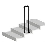 Black Wrought Iron Stair il for Elderly - Non-Slip Indoor/Outdoor Support Railing for Steps Garden Safe Bar - 60CM Design