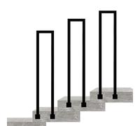 Black Wrought Iron Stair Railing，U-Shaped Handrail for Indoor/Outdoor Steps Side Mount Transitional Hand Rail，Staircase Banister Handrail for Cement Concrete Steps(90cm/35in)
