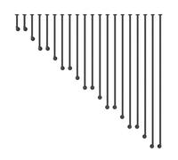 Black Wrought Iron Staircase Handrail Balustrade Side Mounted L Shaped Baluster Posts 4ft Transitional Pipe Step to Ceiling Railing for Secure Support