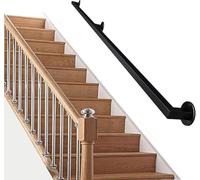 Black Wrought Iron Wall-Mounted Stair - 240cm Non-Slip Support for Indoor Loft & Kindergarten Safety - & Stylish Home Decor