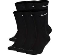 (Black, X-Large) Nike Everyday Plus Cushioned Crew Socks 6 Pairs