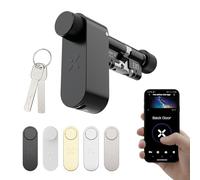 BLACK X Smart Door Lock with high Security Euro Profile Cylinder for keyless Entry, no Wiring or Drilling Required, Long Battery Life, Smart app, Optional Accessories Avail (Matt Black, 40/40mm)
