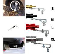 (Black, XL) Car Turbo Sound Muffler Exhaust Pipe Blow-off Vale Simulator Whistle