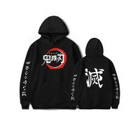 (Black, XL) Demon Slayer:Kimetsu no Yaiba Hoodie Anime Cosplay Coat Sweatshirt Tops Pullover