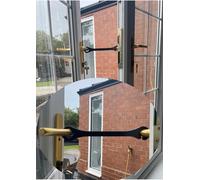Black XL French Door Stay - Hold Open Patio Door Holder (Restraint) 24 cm Opening - Ideal for Large Dogs