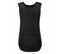 (Black, XL) Ladies Workwear Front Pocket Tabard Cleaning Bar Apron Kitchen Colour Uniform