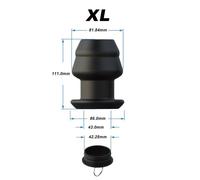 (black, XL+lid) Hollow Butt Plug dilation Anus Expansion Ass Dilator Female Pussy Expander Toy For Men