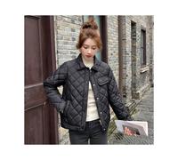 (black, XL) Small Chanel style light cotton jacket women's short 2025 cotton jacket light diamond small winter coat