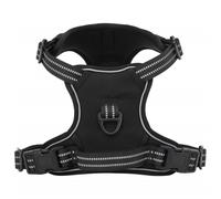 (black, xl) vidaXL Dog Harness with Reflective Stripes Adjustable Pet Dog Vest Pink XL