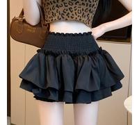 (black, XL) "Women's 2024 Summer High Waist Ballet Skirt: Slim, Sweet, Spicy, Puffy Korean Style"