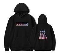 (Black, XS(Please check the measurements)) Kpop BlackPink Hoodies Pullover Jisoo Lisa Rose Jennie Hooded Sweater Jumper