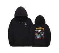 (Black, XS) Travis Scott Pullover Hoodie Cactus Jack Print Unisex Hip Hop Sweatshirt