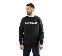 (Black, XXL) Caterpillar Midweight Crewneck Cotton Men's Black Sweatshirt