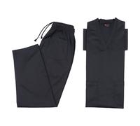 (Black, XXL) Medical TOP & TROUSER SCRUB SET 100% Cotton scrubs