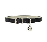 Black XXS Dog Collar With Bell, PU Leather Kitten Collar With Bell Soft Dog Collars For Small Dogs Adjustable Buckle For Tiny Teacup XS Extra Small Male Boys Cats Puppy Like Chihuahua, XX-Small