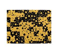 Black Yellow Abstract Pattern,500 Pieces Puzzles for Adults-Wooden Jigsaw Puzzle for Adults Elderly