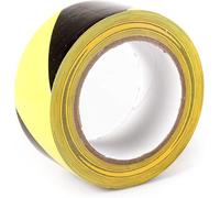Black & Yellow Floor Marking Tape 48mm x 33m - Heavy Duty LDPE Hazard Lane Tape for High Visibility & Safety Marking | Anti-Slip & Durable