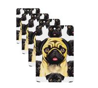 Black Yellow Pug Car Air Freshener Cards Set of 4 Pieces Long Lasting Hanging Scented Cards Auto Aromatherapy Tablets Personalized Car Fresheners Gifts for Men Women - Lavender Scent