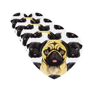 Black Yellow Pug Car Air Fresheners Cards 4 Pcs Hanging Fragrance Scented Cards Long-Lasting Car Aromatherapy Tablets for Wardrobe Bathroom Car Interior Mirror Pendant Gifts