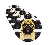 Black Yellow Pug Car Air Fresheners Cards 4 Pcs Hanging Fragrance Scented Cards Long-Lasting Car Aromatherapy Tablets for Wardrobe Bathroom Car Interior Mirror Pendant Gifts