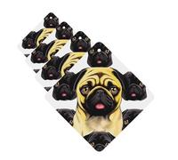 Black Yellow Pug Car Air Fresheners Cards 4 Pcs Hanging Fragrance Scented Cards Long-Lasting Car Aromatherapy Tablets for Wardrobe Bathroom Car Interior Mirror Pendant Gifts